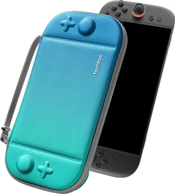 Immagine prodotto di Tomtoc Slim Case per Nintendo Switch 2, custodia protettiva a tutto tondo per la console e i giochi Switch, blu oceano
