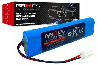 Zdjęcie produktu dla Gares Akumulator do Rowenta X-plorer SERIA 75 75S+ 75S 75 95 14,4V | 14,4V 3,0 Ah Li-Ion | Mocna Bateria do Robot Sprzątający | Wydajny Zamiennik Gares®