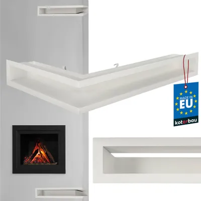 Produktbild von KOTARBAU® Kamin Eckluftleiste Rechts 40/60 cm Lüftungsgitter Kamingitter Warmluftgitter Abluftgitter pulverbeschichteter Stahl Weiß