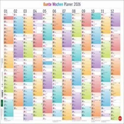 Produktbild von Bunte Wochen Posterplaner 2026