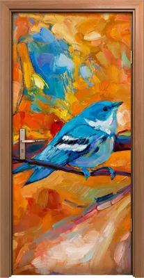 Produktbild von Türposter 90x200 cm Türaufkleber Türtapete Türfolie Klebefolie groß Blau Vogel Tier Natur