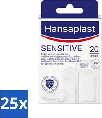 Produktbild von Hansaplast - Sensitive Pflaster - Wundversorgung - 20 Pflaster - Vorteilspack - 25 Stücke