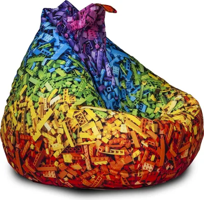 Obrázok produktu pre Ecopuf, Oscar Modern, Sedací Vankúš z Umelej Kože, Bean Bag, Sedací Vak, 90x110cm - 90x110cm – kamienky Dg49