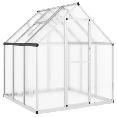 Obrázok produktu pre Skleník so základovým rámom strieborný 169x169x195 cm hliník