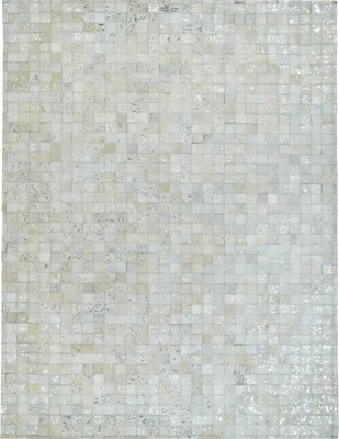 Immagine prodotto di Tappeto in pelle riciclata bianco e argento 190x290