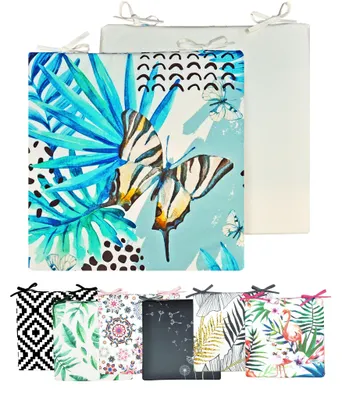 Produktbild von JACK Motiv Outdoor Wende Stuhlkissen 40x40cm Lounge Kissen Wasserfest Sitzkissen Garten Lotus Effekt, Farbe:Schmetterling Blau