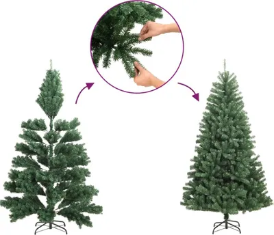 Immagine prodotto di Maison Exclusive - Albero di Natale artificiale pieghevole con supporto, colore bianco, altezza 210 cm