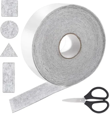 Produktbild von Selbstklebendes Filzband 10m x 5cm x 1mm - Filzstreifen in Grau für Möbelgleiter und Bodenschutz