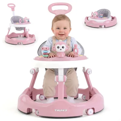 Productafbeelding van Twinky® Loopstoel Baby – Inklapbare Loopwagen met 3-delige speelset – Babywalker & Loopstoeltje inclusief Voetenmat en Steel