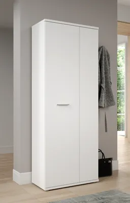 Produktbild von Schuhschrank >NET106< mit 5 Böden / 6 Fächern, in weiß - 68,9x179,1x34,8cm (BxHxT)