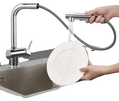 Immagine prodotto di Rubinetto da cucina, monocomando, rotazione a 360 gradi, cromato, attacco G3/8