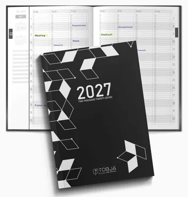 Produktbild von Praxisplaner 2027 A5 Mono Terminplaner Friseur Salon Nagelstudio 15 Min Takt 1 Woche 2 Seiten