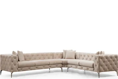 Image de Hanah Home, Como Right - Écru, Canapés d'angle, Écru, Polyester, 310 x 70 x 270 x  cm