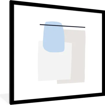 Produktbild von MuchoWow® Gerahmtes Poster Abstrakt - Geometrische Formen - Linienkunst 40x40 cm - Poster mit Schwarzem Bilderrahmen Wandposter Rahmen Foto Bilder - Poster - Plakat im Rahmen