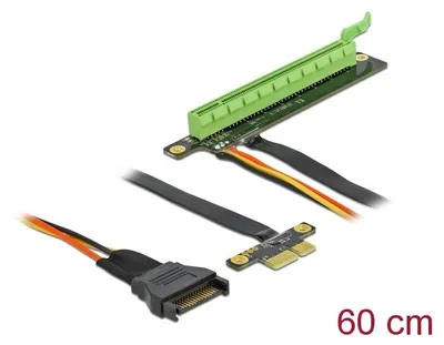 Produktbild von Delock Riser Karte PCI Express x1 zu x16 mit flexiblem Kabel 80 cm