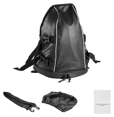 Zdjęcie produktu dla Torba tylna na motocykl SucceBuy (10 l) z wodoodporną osłoną przeciwdeszczową, praktyczną przestrzenią do przechowywania, torbą z paskiem na ramię i kieszenią wewnętrzną – akcesoria motocyklowe w kolorze czarnym