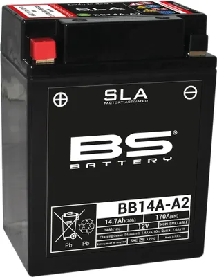Productafbeelding van BS BATTERY SLA: Onderhoudsvrije batterij, fabrieksmatig geactiveerd - BB14A-A2