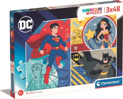 Zdjęcie produktu dla CLEMENTONI Puzzle DC Comics 3x48 Teile
