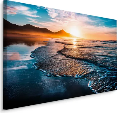 Obrázek produktu pro Obraz dekorace ideální pro obývací pokoj moře pláž mraky pohled krajina 3D 90x60cm