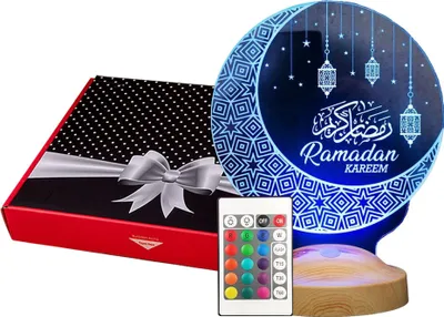 Produktbild von GESCHENKELAMPE 3D LED Nachttischlampe Ramadan Kareem Islamische Deko Geschenk für Muslimischen Freunde