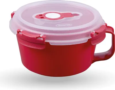 Obrázok produktu pre Nádoba na potraviny (850 ml) – červená – nádoba na uchovanie čerstvosti, miska na raňajky, bez BPA, vzduchotesná, úložná nádoba, Meal Prep Box, miska