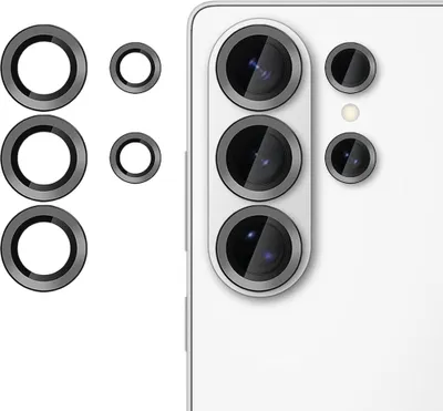 Immagine prodotto di Vetro protettivo per fotocamera, protezione per l'obiettivo, per Samsung Galaxy S26 Ultra, vetro temperato 9H, nero