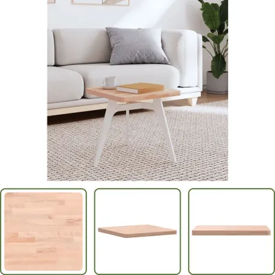 Produktbild von The Living Store Tischplatte 40x40x2,5 cm Quadratisch Massivholz Buche