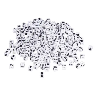 Immagine prodotto di Rayher Hobby numero perline cubo bianco 5x5mm 40g plastica