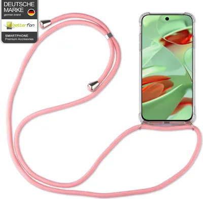 Produktbild von Handykette für Google Pixel 7 / 8 / 9  – Handyhülle mit Bumper und Kordelband Rosa