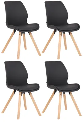 Produktbild von In And OutdoorMatch Stuhl Nayeli – Dunkelgrau – 4er-Set – Kunstleder – Hochwertige Polsterung – Stilvoller Stuhl – Optik