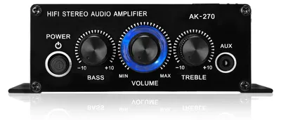 Obrázek produktu pro AK270 Mini Audio 2kanálový stereofonní výkonový zesilovač Přenosný zesilovač zvuku s AUX vstupem pro auto a domácnost