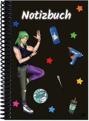 Produktbild von A 5 Notizbuch Manga Quinn, schwarz, liniert