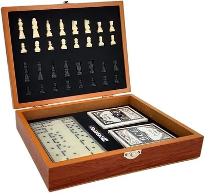 Imagen del producto de Juego de ajedrez, tablero de ajedrez de madera plegable para juegos de viaje