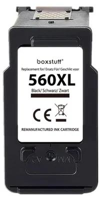 Produktbild von Boxstuff Tinte geeignet für Canon PG-560XL – Schwarze Patrone für Canon Pixma TS5350 / TS5351 / TS5352 / TS5353 / TS7450 / TS7451 / TS5350A / TS5350i / TS5300 / TS5350 Serie / TS5400 / TS5450 / TS7400 / TS7450 Serie / TS5355 Drucker