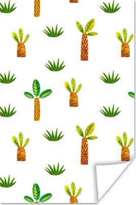 Produktbild von MuchoWow® Poster Dschungel - Palme - Gras 120x180 cm - Kunstposter