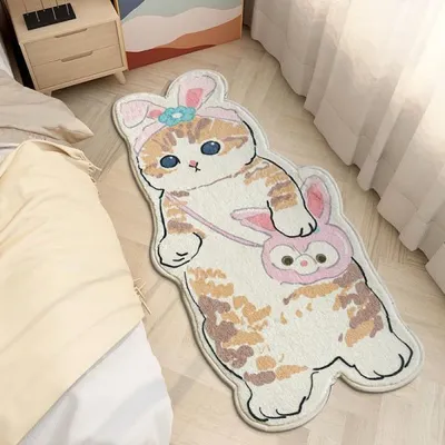 Produktbild von 360Home Karikatur Niedlich Kunstfell Kaschmir kätzchen Fußteppich 40*120cm
