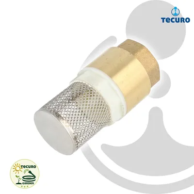 Produktbild von tecuro Messing-Fußventil mit Niro-Saugkorb 1/2 Zoll - PN 10