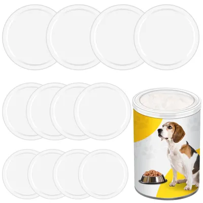 12 Tierfutterdosen-Deckel, transparent, 3 Größen, wiederverwendbar