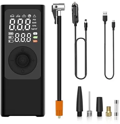 Immagine prodotto di Compressore elettrico, 150 psi, 7800 mAh, portatile, display LCD digitale, pompa a pressione