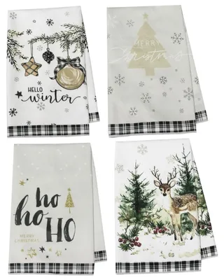 Weihnachtsgeschirrtücher 4er-Set 40x60 cm Mikrofaser