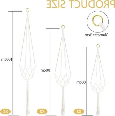 Produktbild von Hängende Blumenkörbe - Set aus 6 - Für Innen und Außen - Balkon und Gartendekoration - Weiß