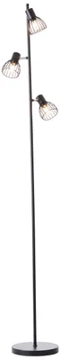 Immagine prodotto di Lampada BRILLIANT, lampada da terra Blacky a 3 luci, nero opaco, 3x D45, E14, 25 W, con interruttore a pedale