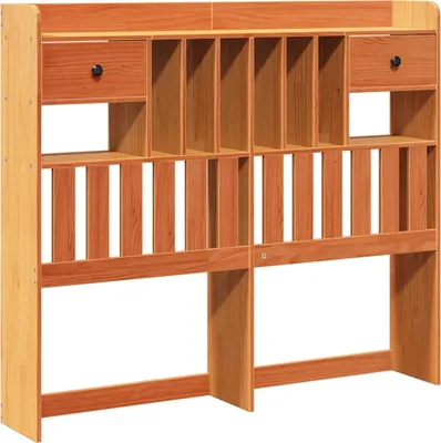 Produktbild von vidaXL Kopfteil mit Stauraum Wachsbraun 135 cm Massivholz Kiefer