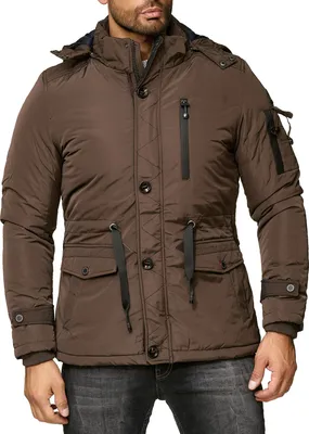 Produktbild von Herren-Jacke Anorak Männer-Jacke Parka Winterjacke mit abnehmbarer Kapuze A2B-5639 Camel M