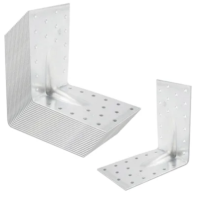 Produktbild von SOTECH Bauwinkel Winkelverbinder 90° mit Sicke 120 x 120 x 80 mm – verzinkt (20 Stück)