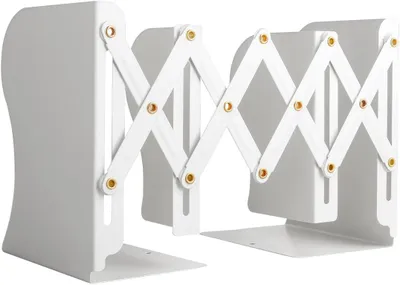 Imagen del producto de Soportes para libros ajustables, de metal, de 10 a 50 cm, para biblioteca