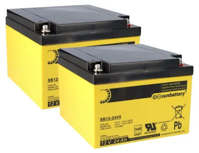 Obrázek produktu pro Náhradní baterie pro ústřednu požární signalizace Esser Honeywell IQ8Control M 2 x AGM baterie 12V 24Ah s VdS