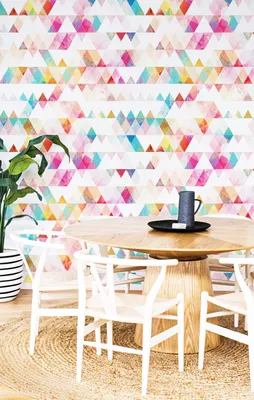 Produktbild von Coloray Fototapete 250x250 cm Vlies-Fototapete - Regenbogen-Dreieck-Geometrie-Dreiecke