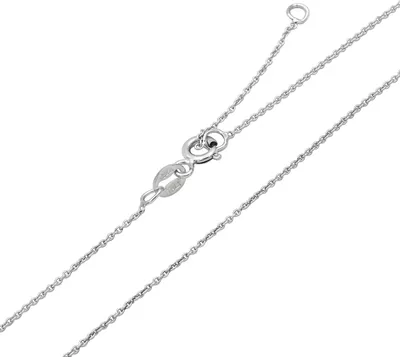 Produktbild von Ankerkette 925 Sterling Silber rhodiniert 1,1mm breit 42-45cm lang Silberkette Halskette Kette Damen Herren