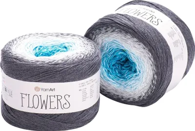 Produktbild von Yarn Art Flowers 251 Grey White Blue Strickgarn